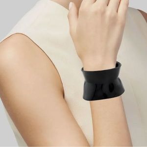 PRADA Wide Black Lucite Cuff Bracelet NEW